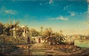 Mosque on the Banks of the Ganges, unknow artist